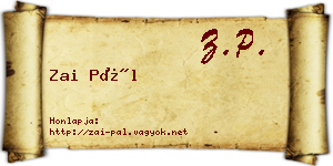 Zai Pál névjegykártya